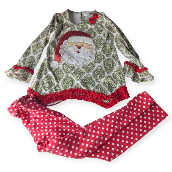 Emily Rose Appliqué Santa Claus Christmas Pajama Set Size 8 - Picture 1 of 14